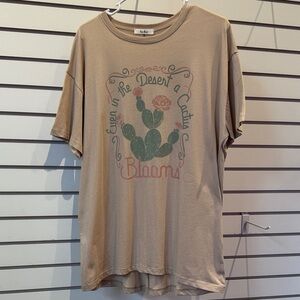 Tres Bien Tan Cactus Graphic Tee M/L